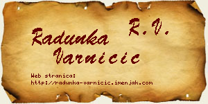 Radunka Varničić vizit kartica